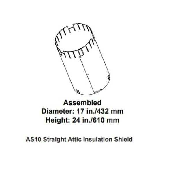 AS10 - Attic insulation shield, straight flue (firestop not included)