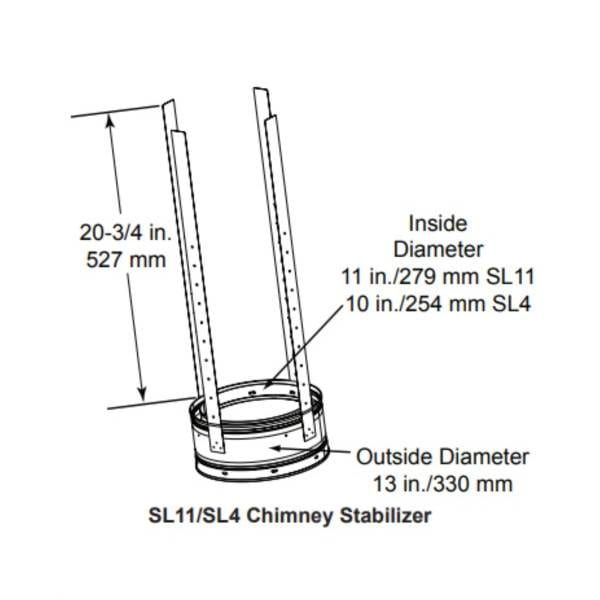 SL11 - 6" (152mm) chimney stabilizer