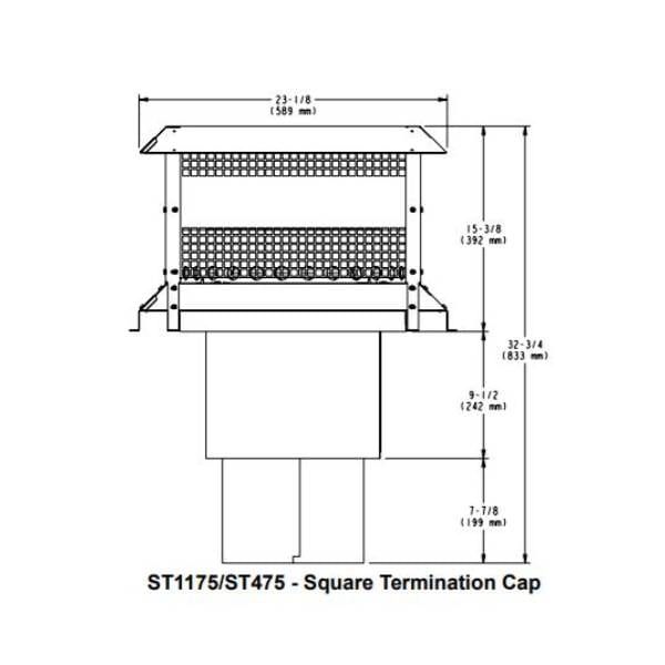 ST1175:ST475 SQUARE TERMINATION CAP