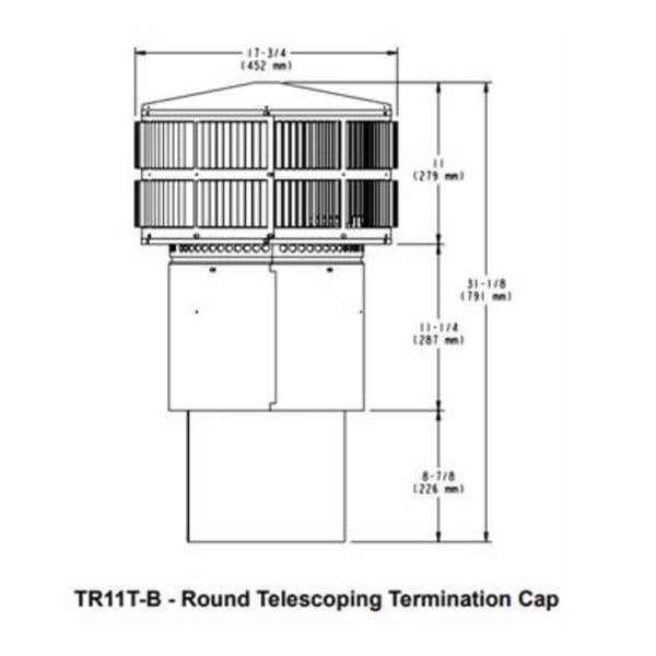TR11t-b Round Telescoping Termination Cap