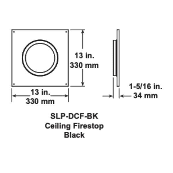 slp-dcf-bk Ceiling Firestop Black